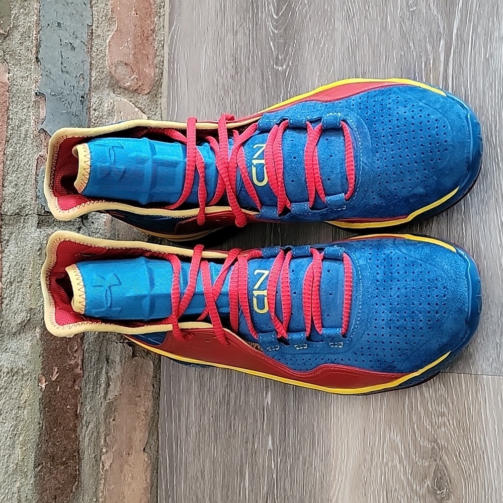 Under Armour Mens CN1 Superman Highlight Trainer Shoe Red Blue Yellow Sz 10.5 - Picture 7 of 12